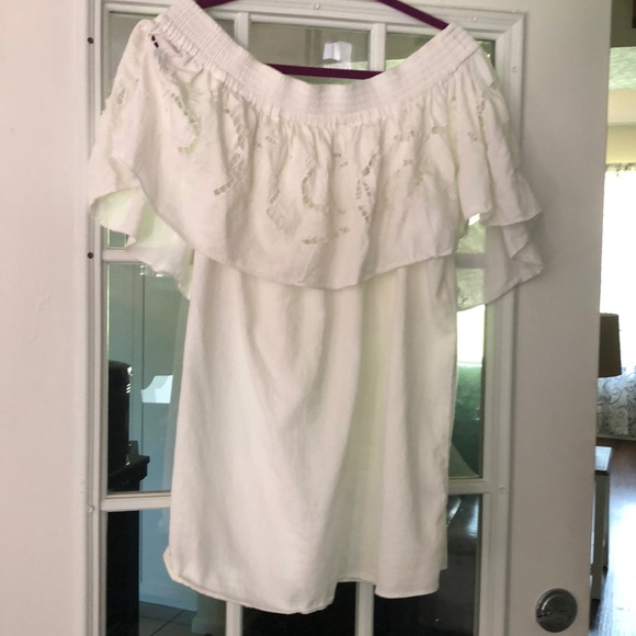 Roaman's Tops - Roamans white off shoulder shirts